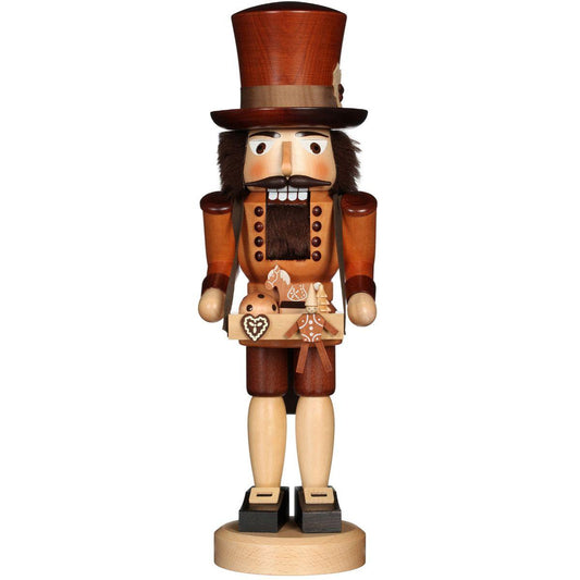 16.25" Standing Christian Ulbricht Handcrafted Wooden Toy Trader Nutcracker