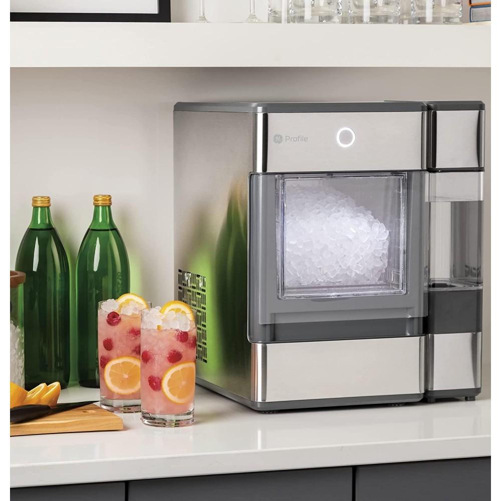 GE Profile OPAL01GEPKT Opal | Countertop Nugget Ice Maker, Stainless Steel Wrap with Gray Accents &amp; LED Lighting