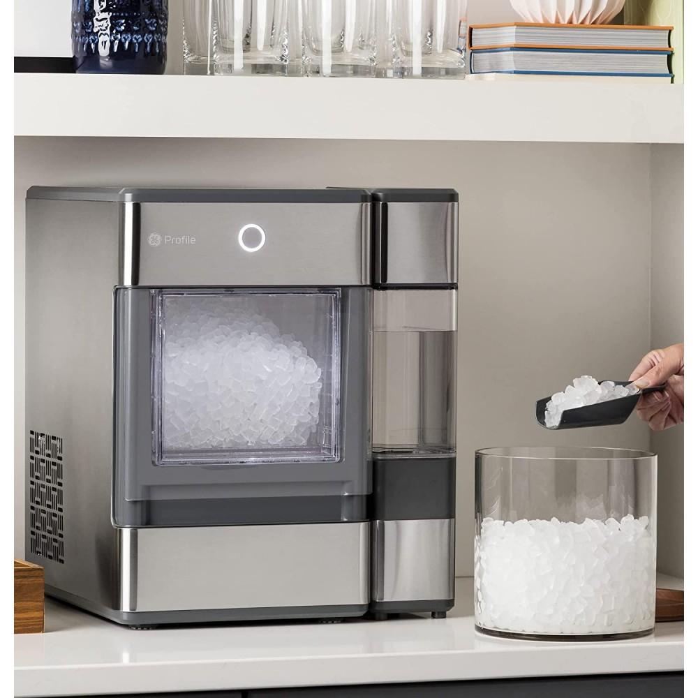 GE Profile OPAL01GEPKT Opal | Countertop Nugget Ice Maker, Stainless Steel Wrap with Gray Accents &amp; LED Lighting