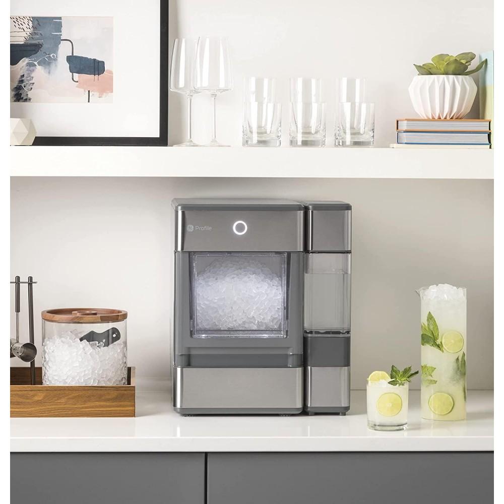 GE Profile OPAL01GEPKT Opal | Countertop Nugget Ice Maker, Stainless Steel Wrap with Gray Accents &amp; LED Lighting