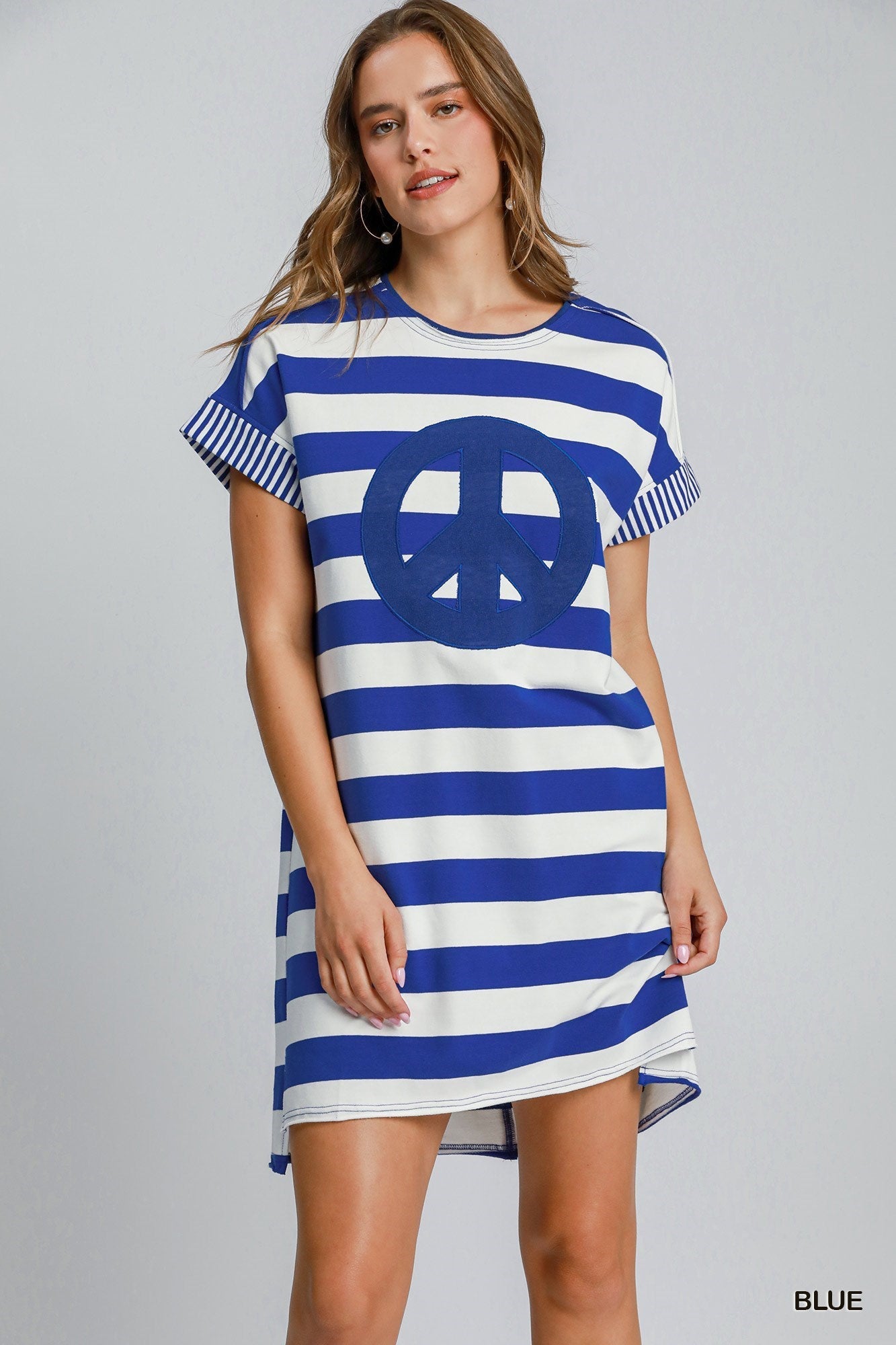 Striped Peace Dress in Blue (REG)