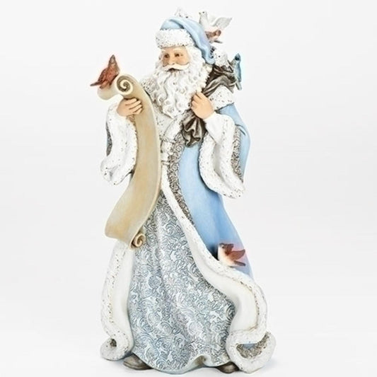 14" Santa with Feather Friends Figurine Christmas Tabletop Decor