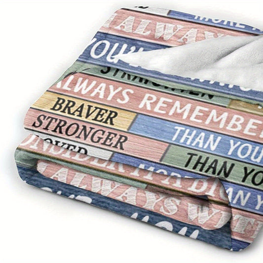 1pc To My Daughter Print Blanket, Soft Blanket For Sofa Office Bed And Travelling Daughter Birthday Gift