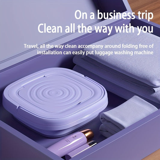 2.11gal Portable Folding Washing Machine With Collapsible Bucket, 3 Modes Effective Steri-lizing,  Suitable For Apartment, Laundry, Camping, RV, Travel, Underwear Bra Socks Washing Machine