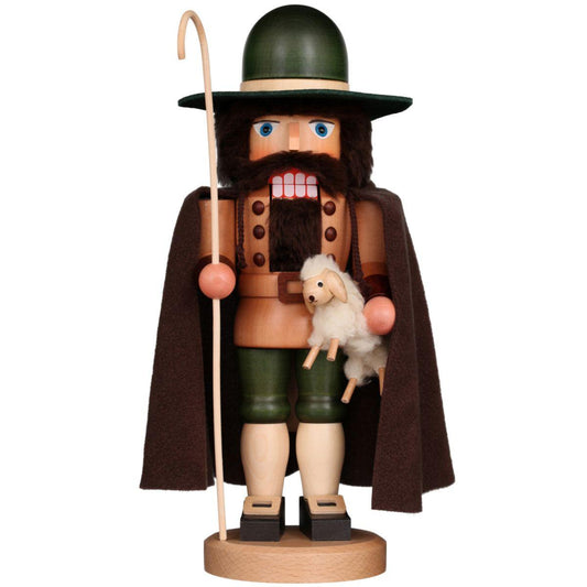 16" Green and Brown Christian Ulbricht Shepherd Nutcracker Decoration