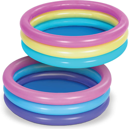 2 packs 34'' multicolor inflatable kiddie pools, baby swimming pool set, summer fun for kids water pool pit ball pool indoor&amp;outdoor (34’’ x 10’’)